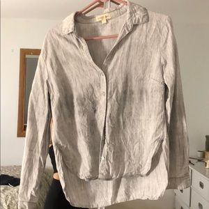 Grey and white wash button up
